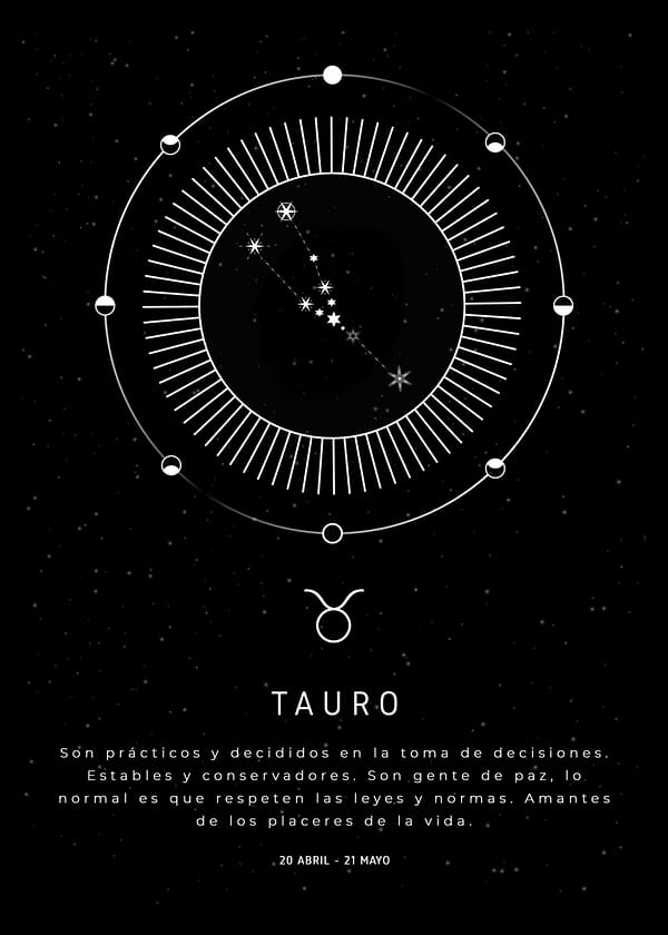 Lámina line art "Signo zodiaco tauro"