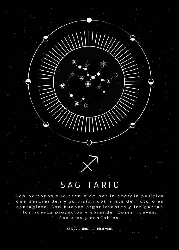 Lámina line art "Signo zodiaco sagitario"