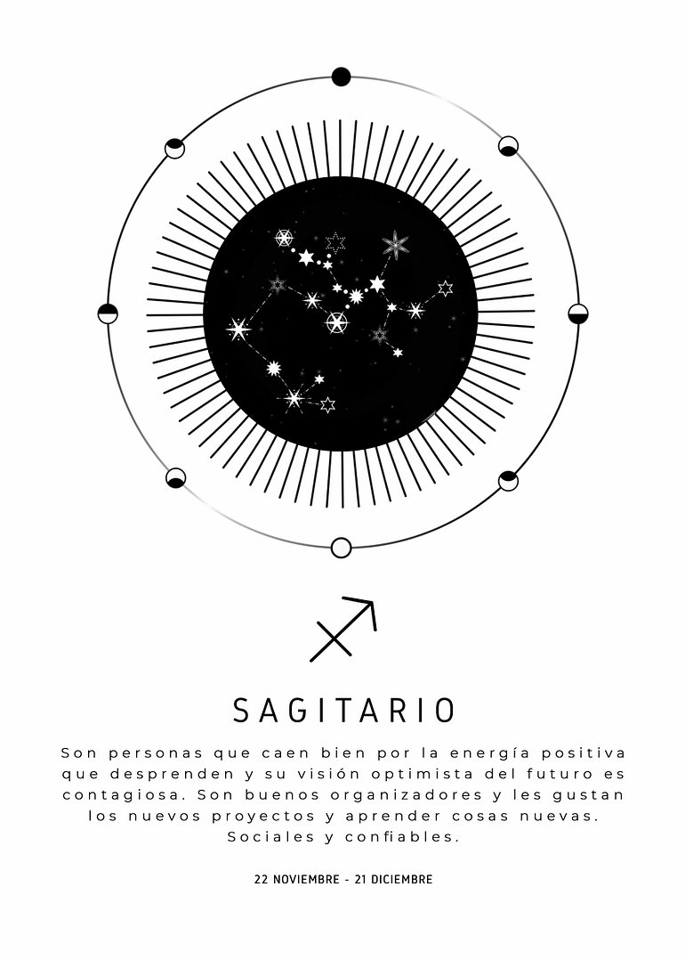 Lámina line art "Signo zodiaco Sagitario"
