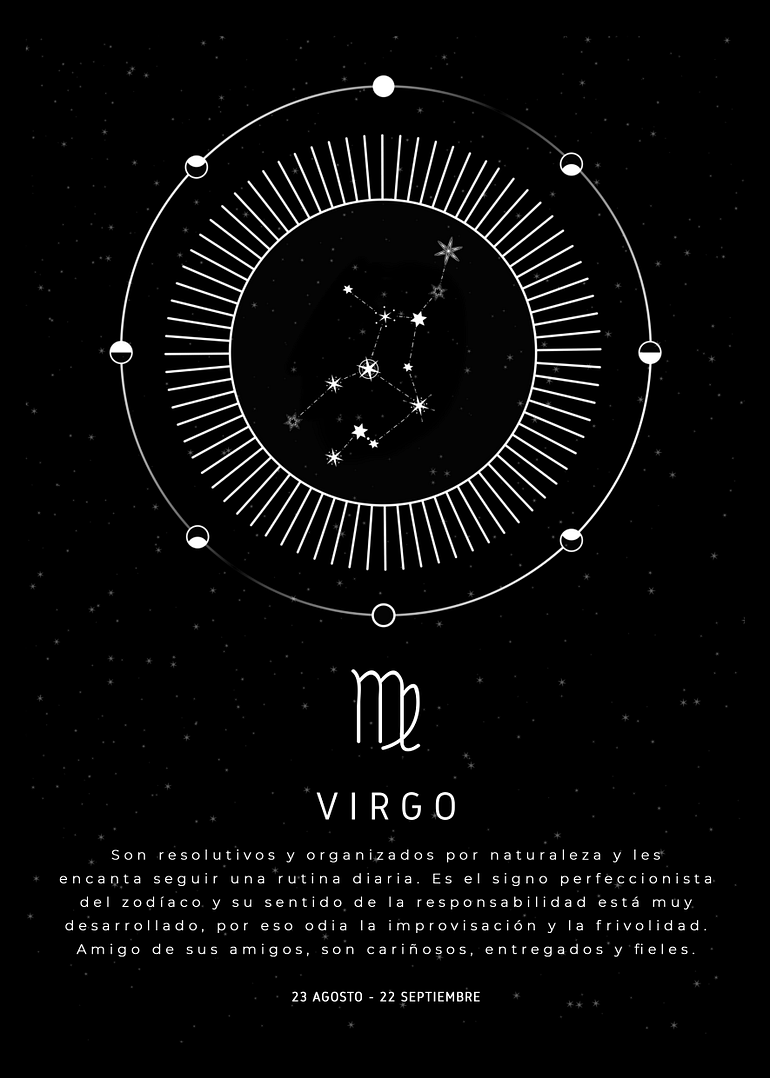 Lámina line art "Signo zodiaco Virgo"