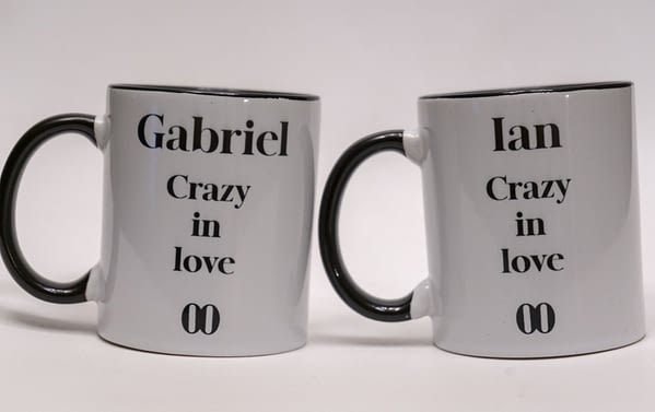 Love Box tazas pareja personalizadas crazy in love